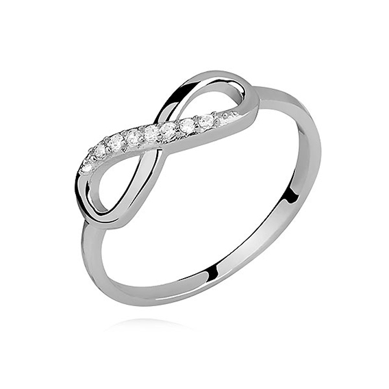 Stříbrný prsten Infinity s čirými zirkony