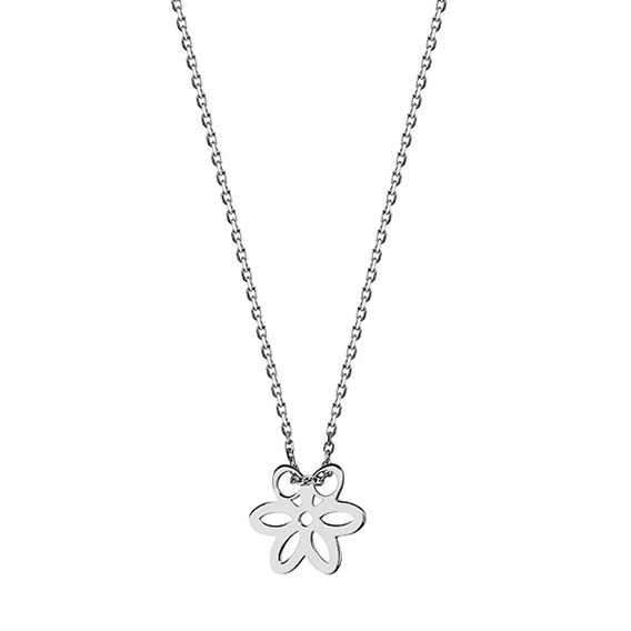 Stříbrný náhrdelník s květinou