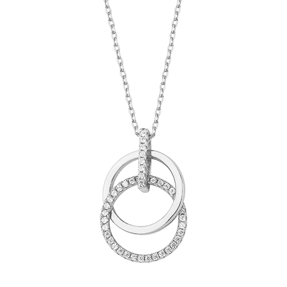 Stříbrný náhrdelník propojené kruhy