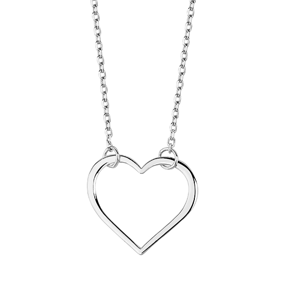 Jemný stříbrný náhrdelník srdce