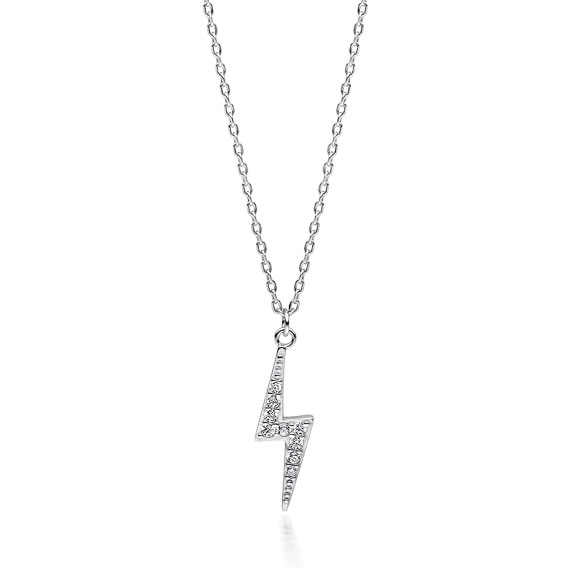 Stříbrný náhrdelník s motivem blesku