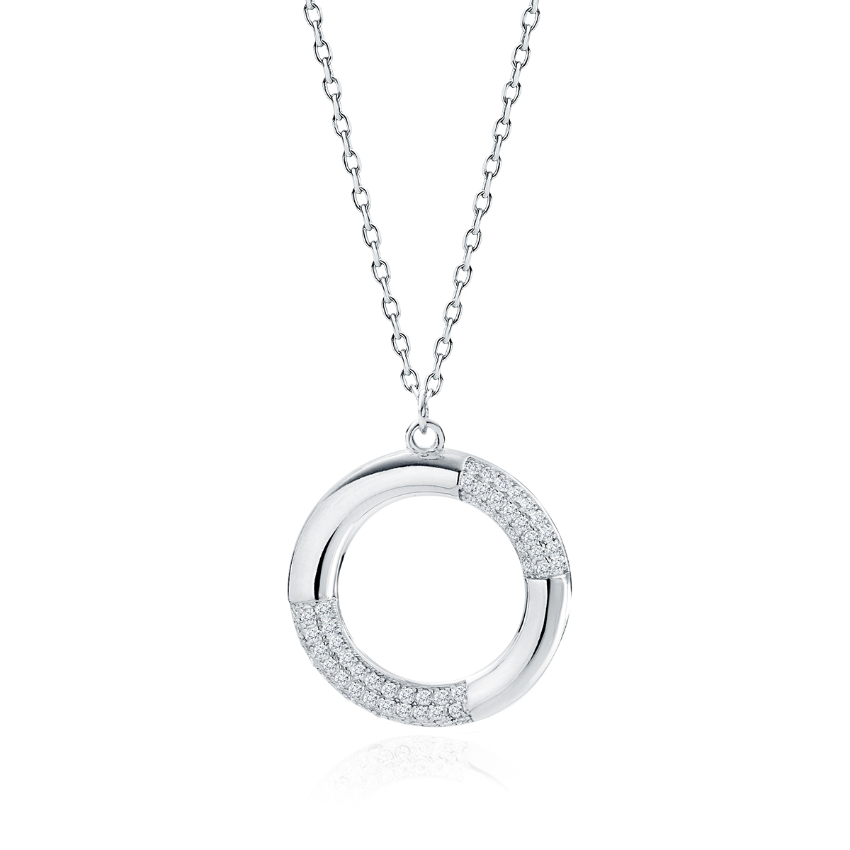 Stříbrný náhrdelník s kruhem 19 mm