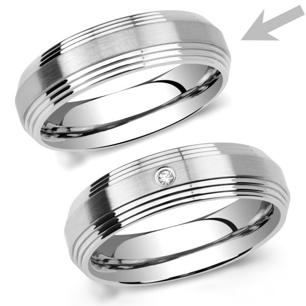 L´AMOUR prsten snubní pro muže z chirugické oceli RRC2030-M