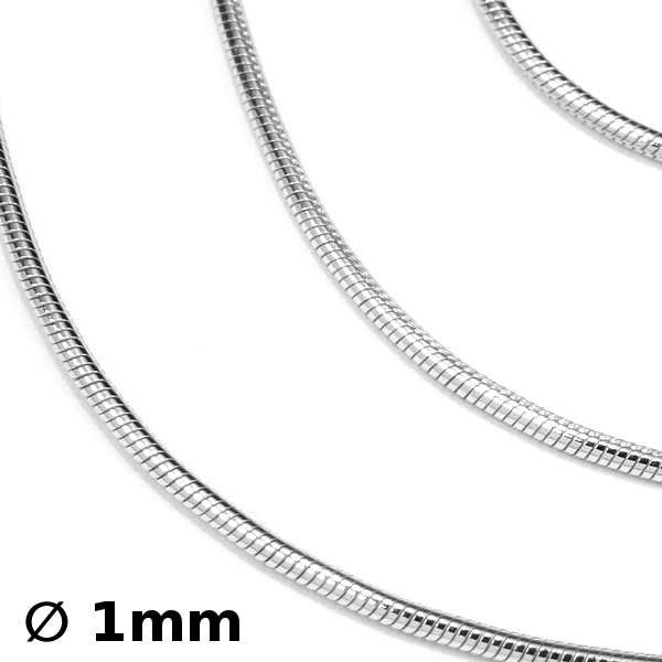 SILVEGO Stříbrný řetízek hádek 1 mm 50 cm 5060-09BGTTT