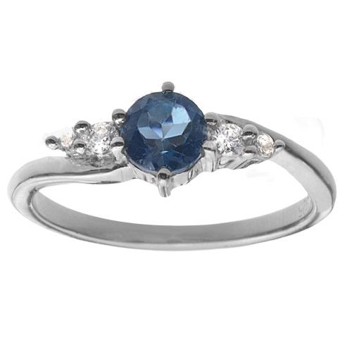 Jemný stříbrný prsten s pravým topazem London blue