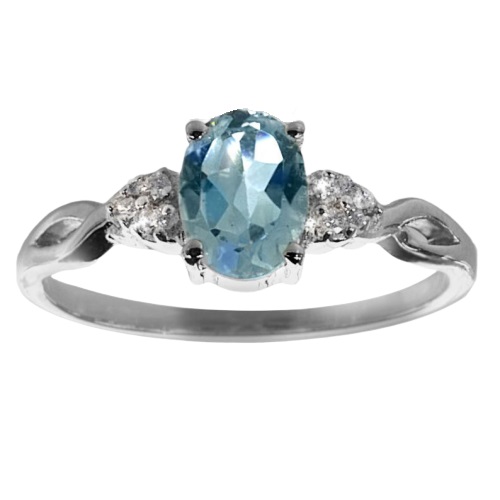 Stříbrný prsten AGLAIA s pravým topazem sky blue