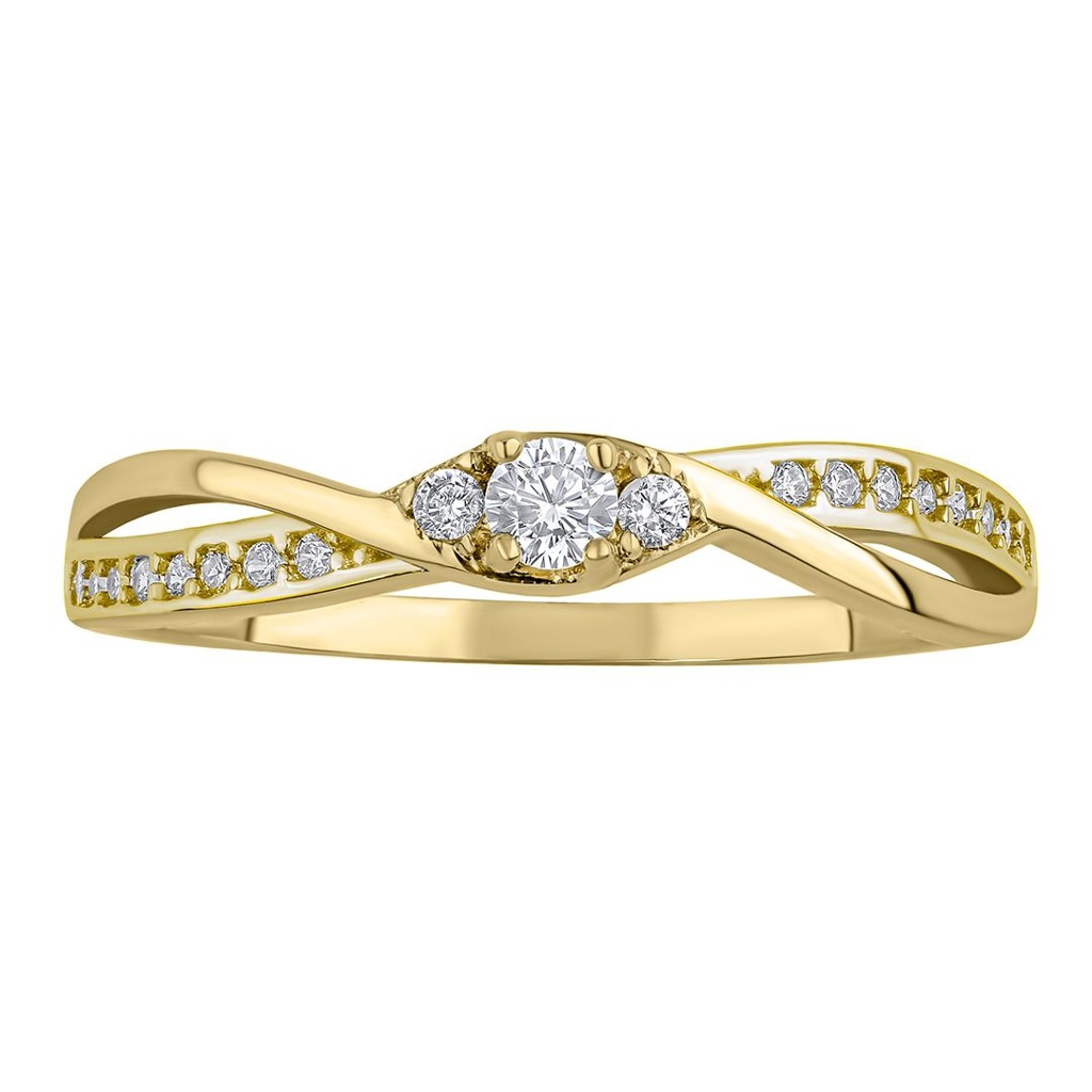 SILVEGO Zlatý prsten Ellen s Brilliance Zirconia - Y QR1100GY