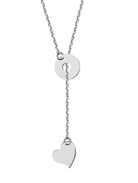 Stříbrný náhrdelník srdce s kruhem