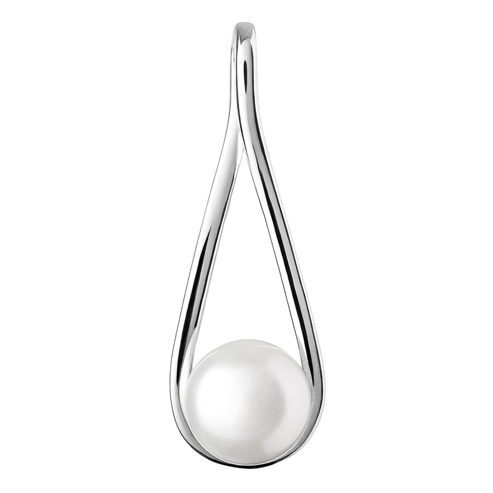 SILVEGO stříbrný elegantní přívěsek Jolie s bílou přírodní perlou GRP20222PW