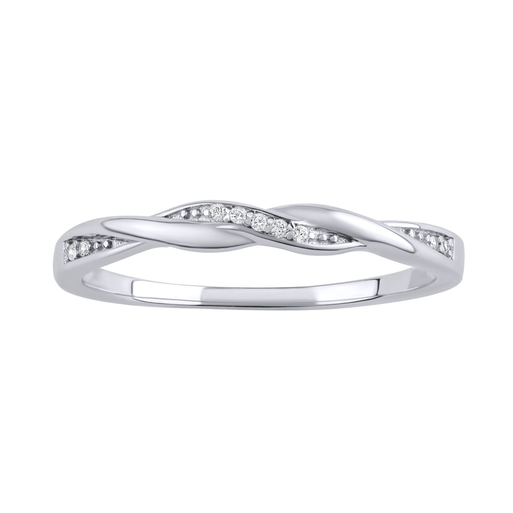 SILVEGO Stříbrný prsten Asumi pletený s Brilliance Zirconia JJJ1295RW