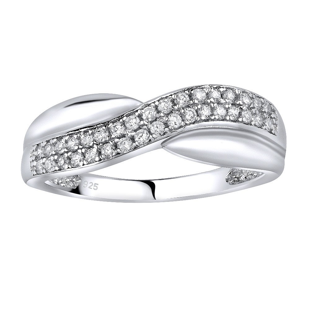 SILVEGO Stříbrný prsten CHARLOTTE s micro zirkony JJJR0374