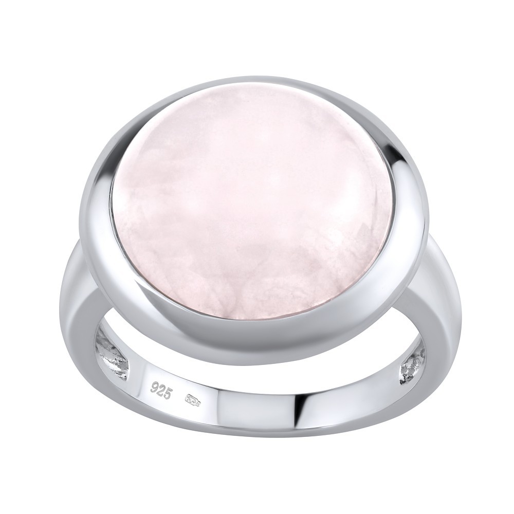 SILVEGO stříbrný prsten s přírodním Růženínem JST11496RU