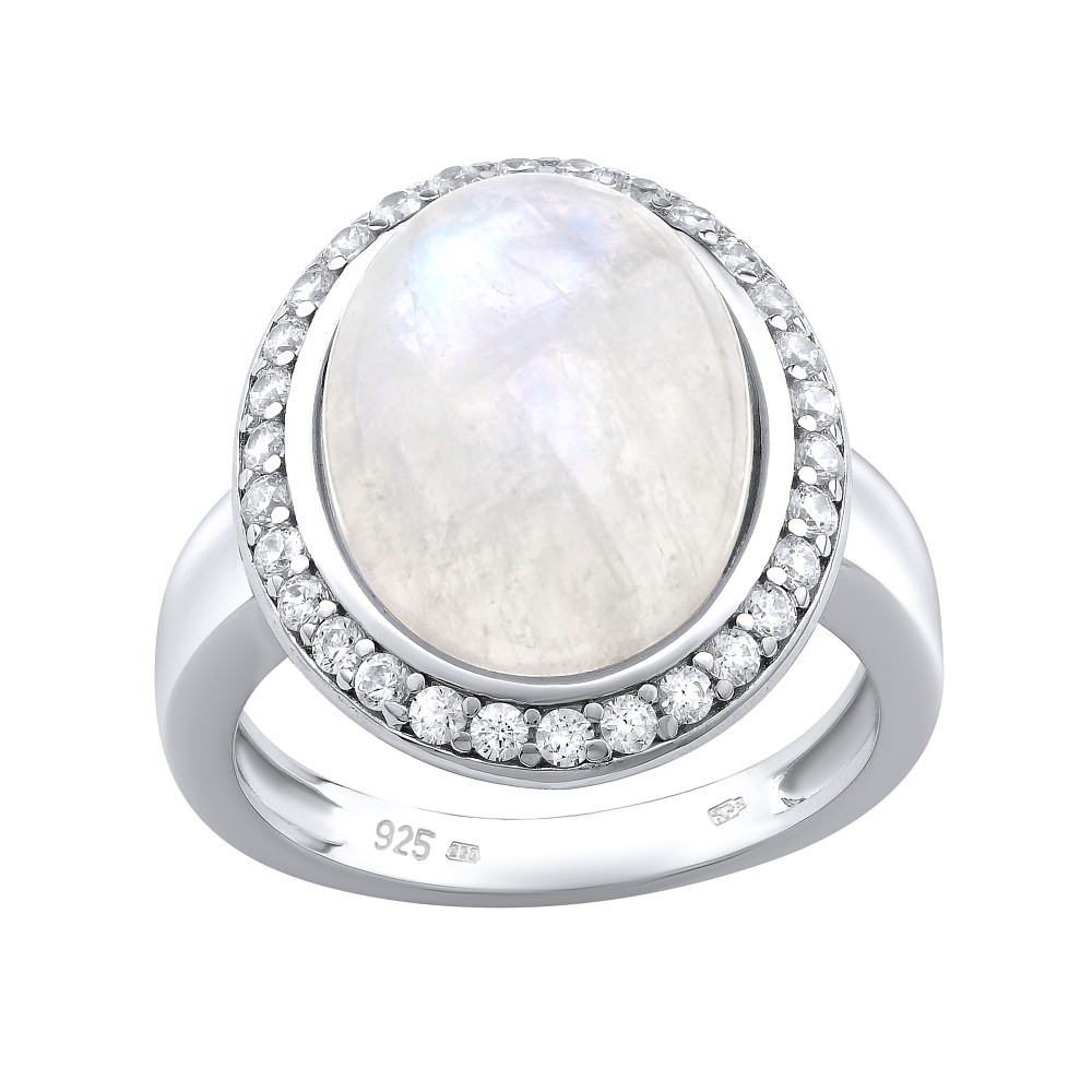 SILVEGO stříbrný prsten s přírodním Měsíčním kamenem JSTMSR14941