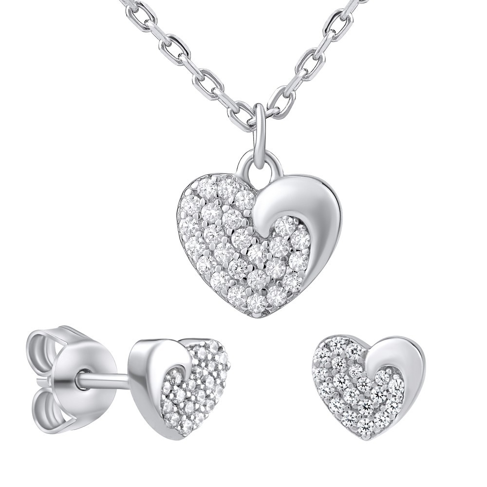 SILVEGO Stříbrný dárkový set šperků LOVE pro zamilované MWS11187