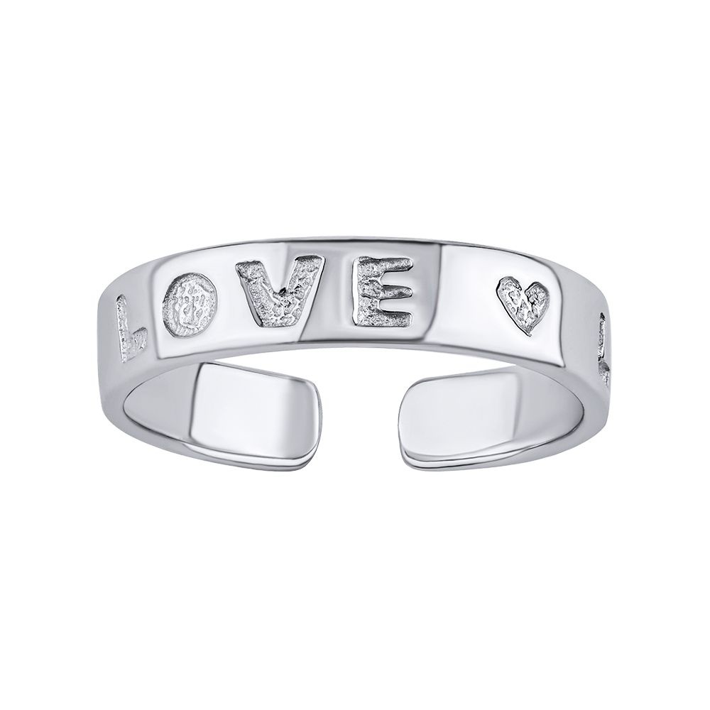 SILVEGO Otevřený stříbrný prsten na nohu Aisha s nápisem Love PRM11520R