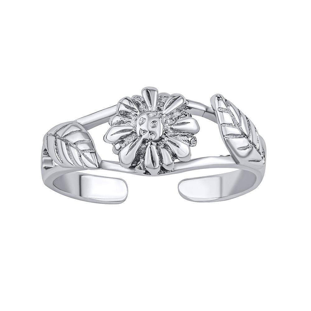 SILVEGO Otevřený stříbrný prsten na nohu květina Akira PRM11671R
