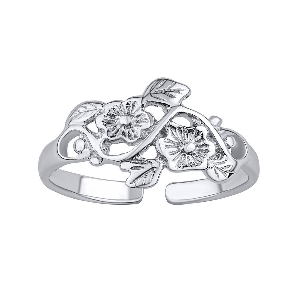 SILVEGO Otevřený stříbrný prsten na nohu květiny Alisa PRM12185R