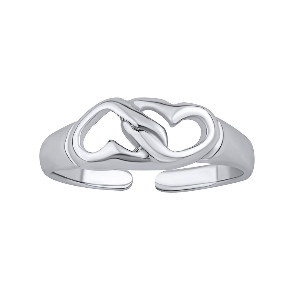 SILVEGO Otevřený stříbrný prsten na nohu srdíčka Acana PRM12186R
