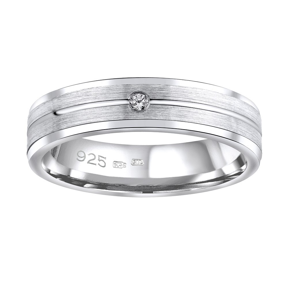 SILVEGO Snubní stříbrný prsten AVERY se zirkonem QRALP121W