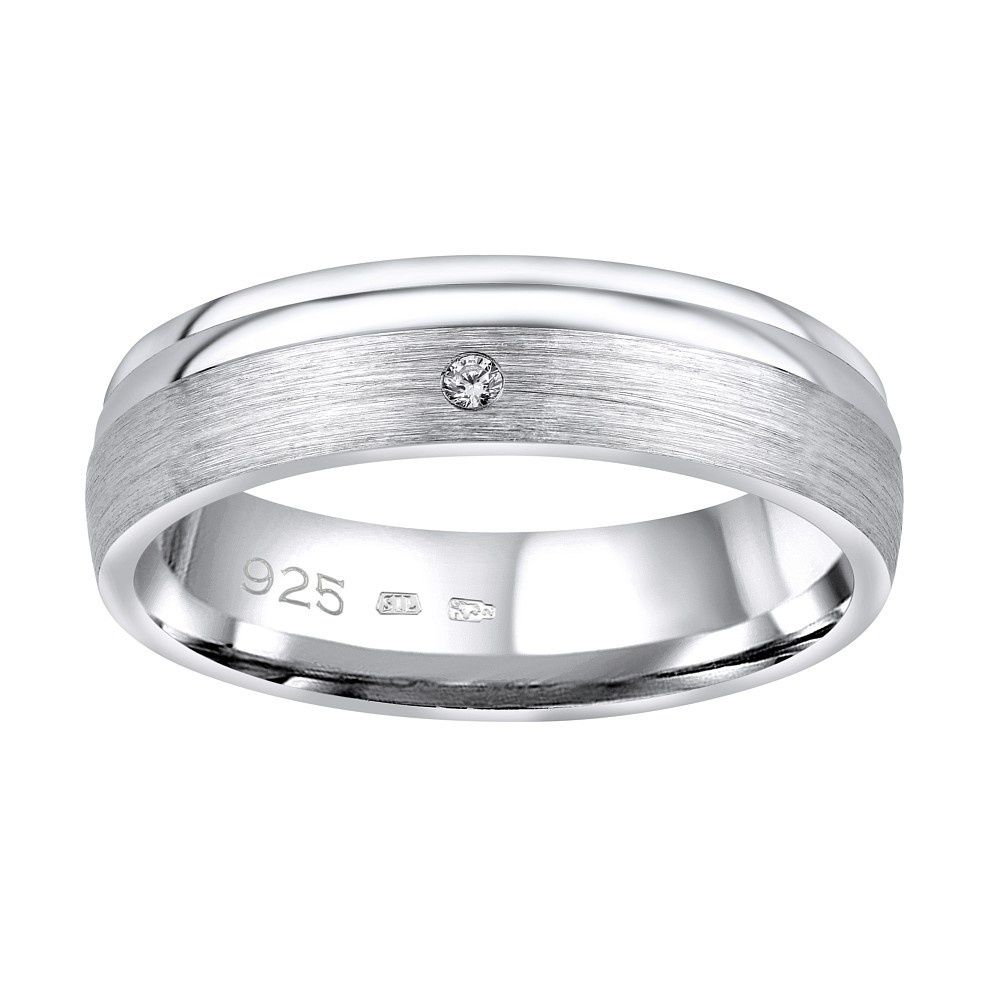 SILVEGO Snubní stříbrný prsten AMORA se zirkonem QRALP130W