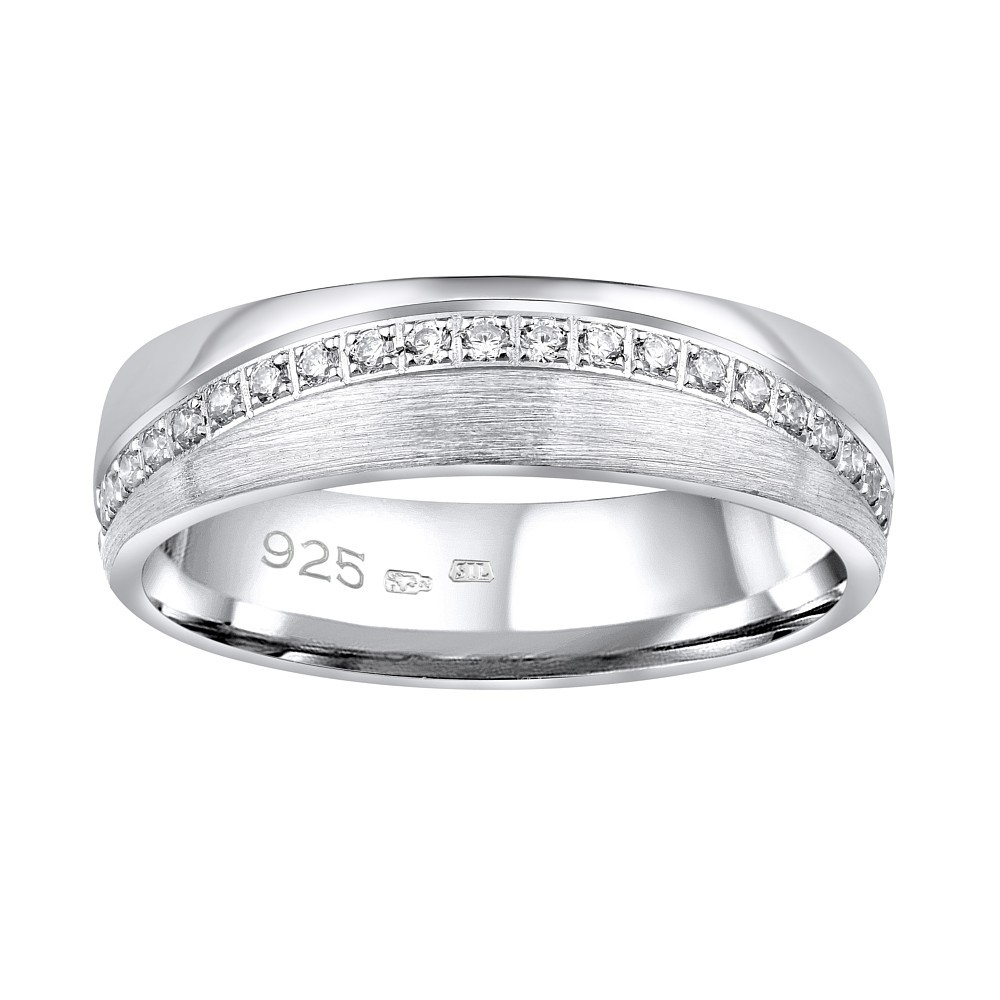SILVEGO Snubní stříbrný prsten GLAMIS se zirkony QRD8453W