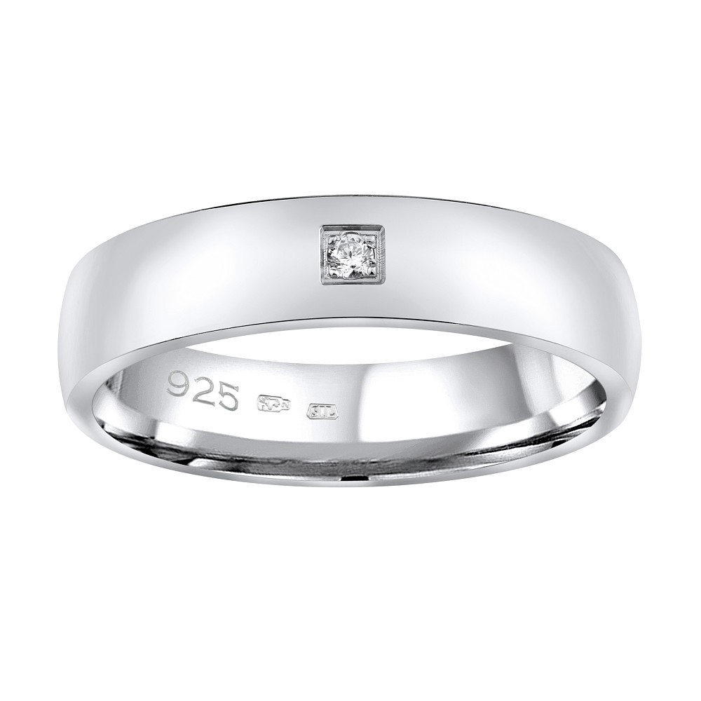 SILVEGO Snubní stříbrný prsten POESIA se zirkonem QRG4104W