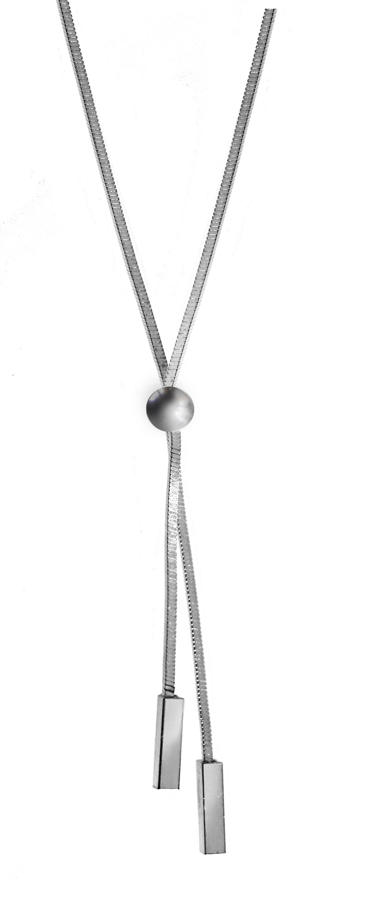 Jemný stříbrný náhrdelník s kuličkou a tyčkami