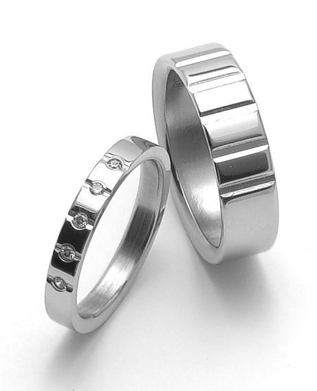 Ocelové snubní prsteny SRZ6009 pár