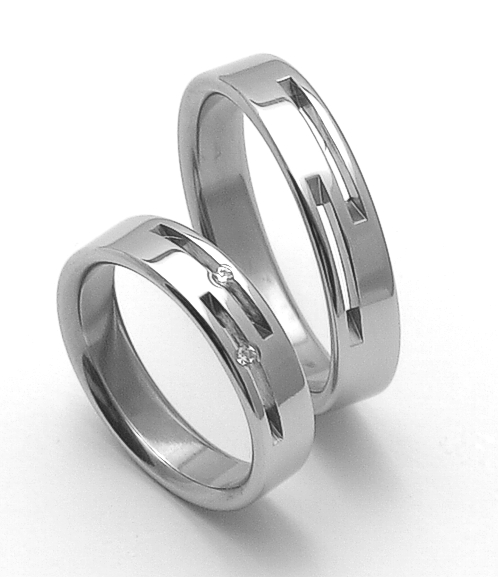 Ocelové snubní prsteny SRZ5015 pár