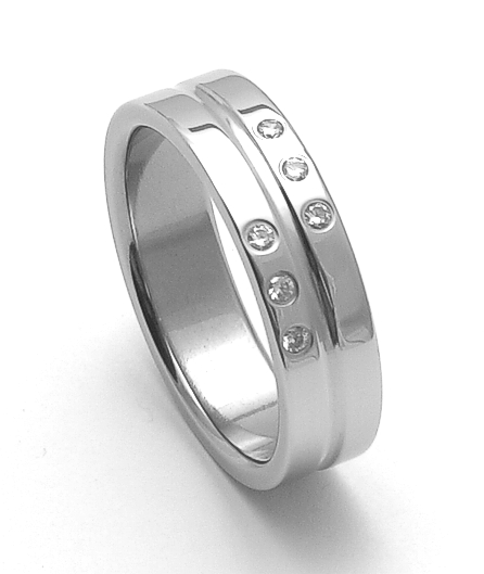 Ocelový snubní prsten RZ06118