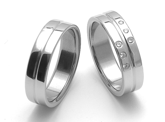 Ocelové snubní prsteny SRZ6118 pár