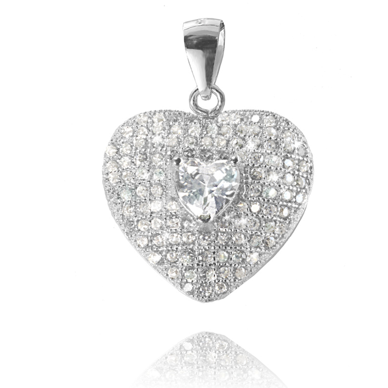 Luxusní stříbrný přívěsek srdce 17 x 17 mm